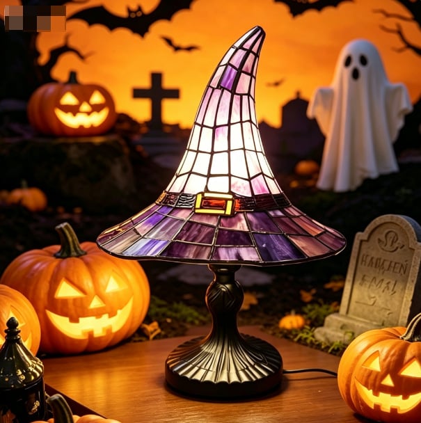 🎃 Halloween Haunted Tree Ferris Wheel Tabletop Decor, Light Up Resin Spooky Ghost Mini Scene Ornament