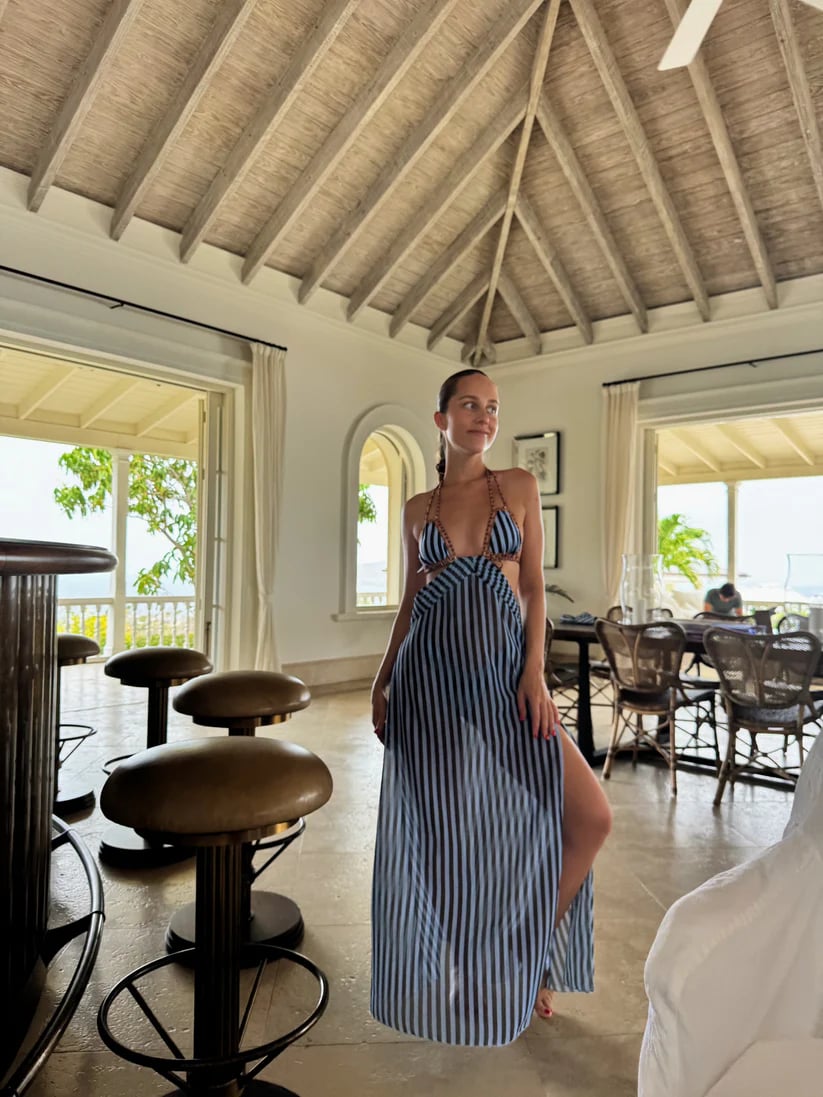 Guava Button Dress – Tropical Glow, Effortless Cover‐Up 🍈🌊