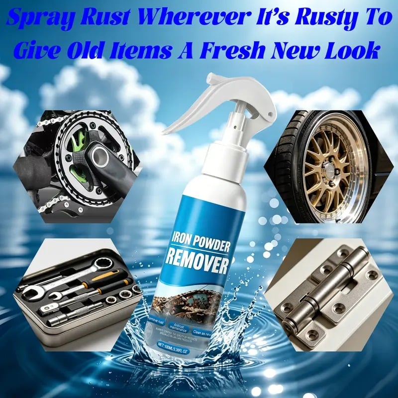 100ML Auto Iron Powder Remover – Safe for All Wheels & Paint 🛡️