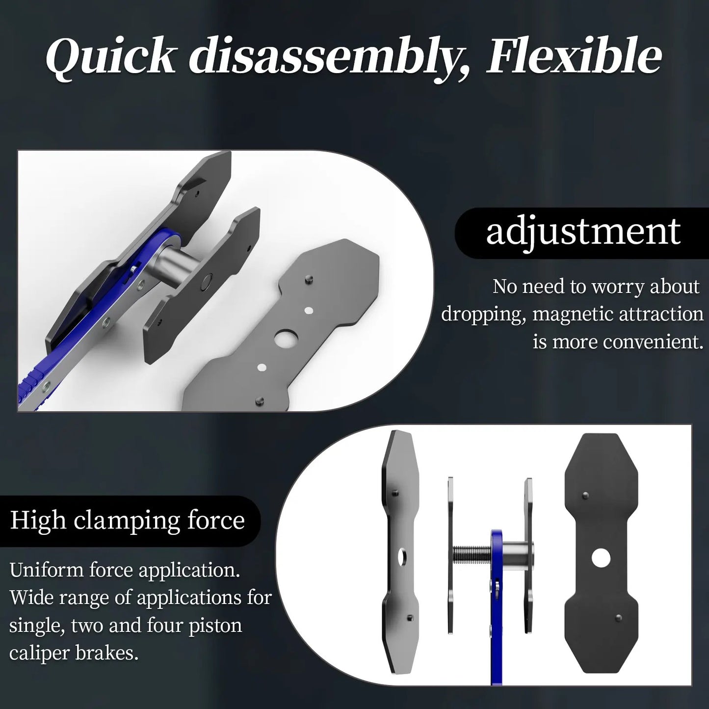 Brake Caliper Piston Press Tool for Single, Dual & Quad Piston Disc Brakes