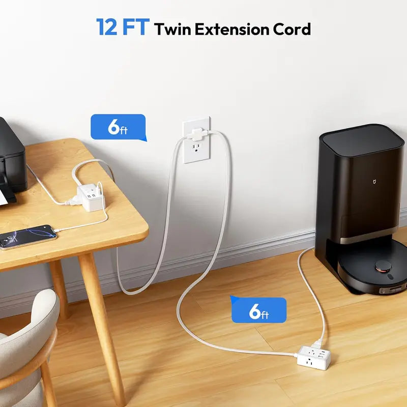 NTONPOWER Twin Extension Cord Splitter