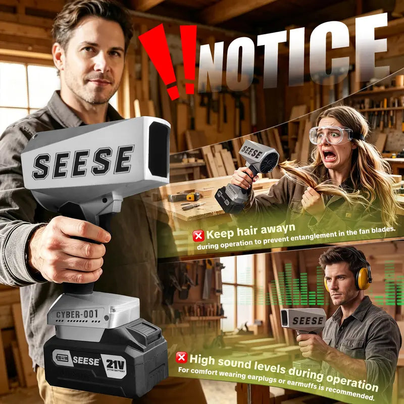 SEESE 2000G Cyber Cordless Leaf Blower Violent TurboFan-120 MPH+BrushlessPure Copper Motor Jet Fan