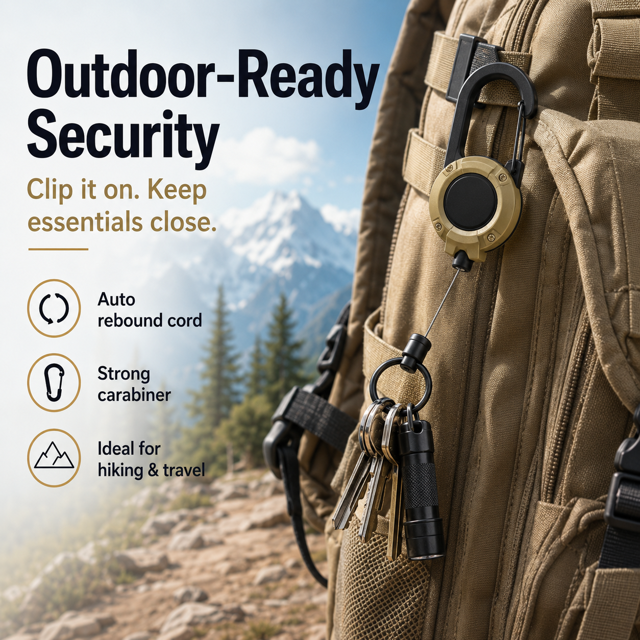 ✨Heavy‑Duty Retractable Keychain