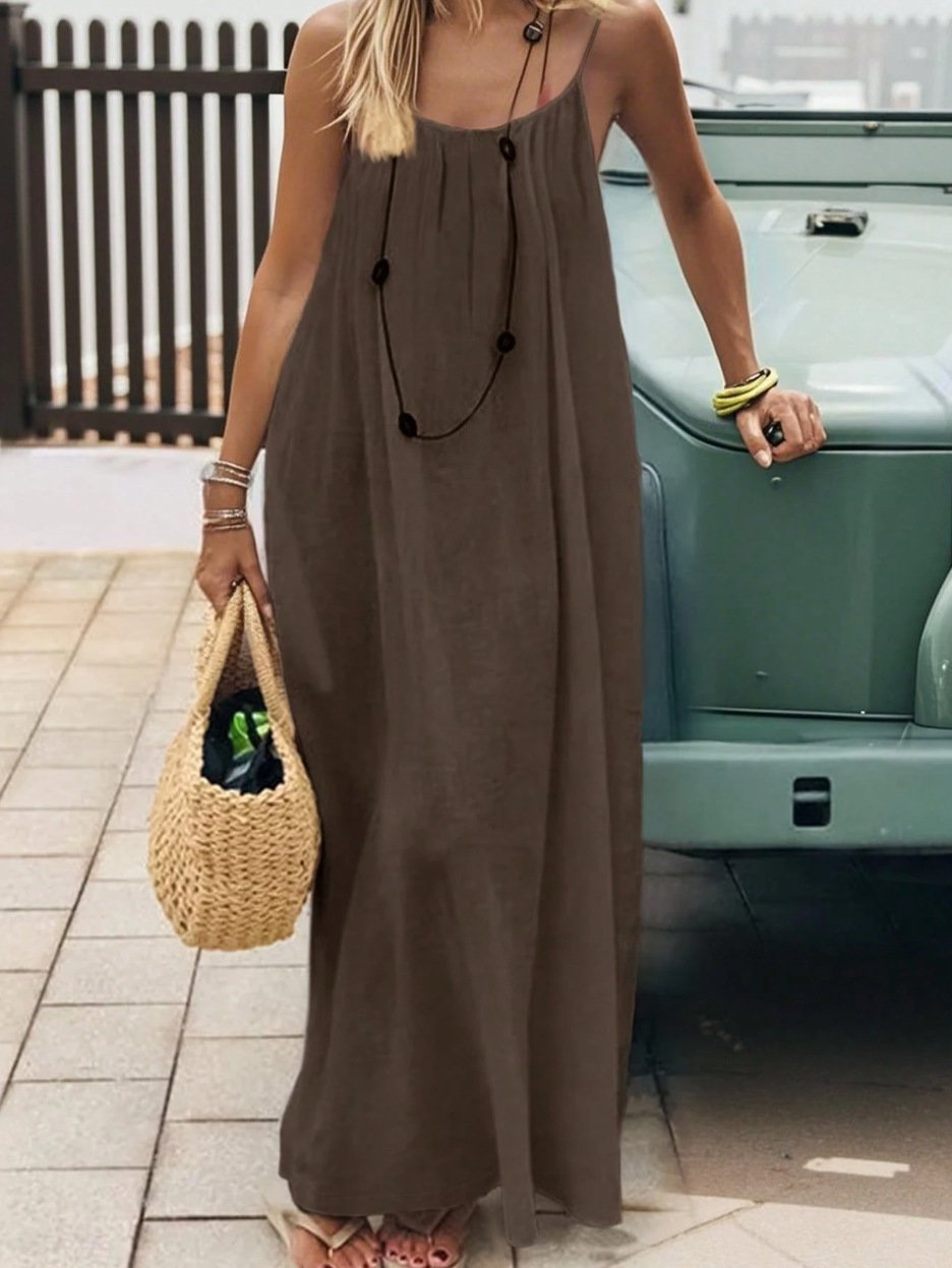 ✨ Adjustable Backless Camisole Dress🎉Women's Solid Color Backless Cami Dress