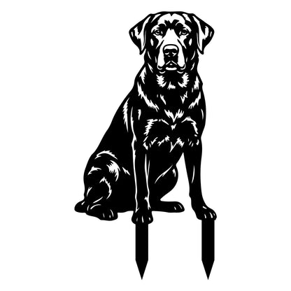 Two Poses Dog Retriever Metal Silhouette