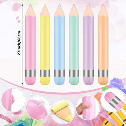 Multicolor PVC Giant Inflatable Pencil Balloon🎈- For Back to School Classroom Welcome & First Day Party Supplies🎒