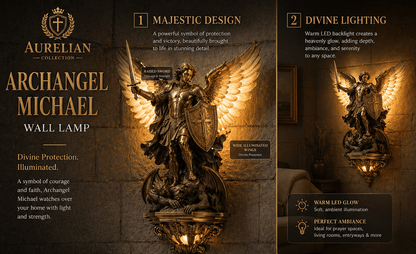 👼⚔️ Archangel Michael Divine Wall Lamp — Shield of Light & Valor. Exquisite 3D Relief Craftsmanship, Sacred Home Guardian Lighting (2026 Collector's Edition)