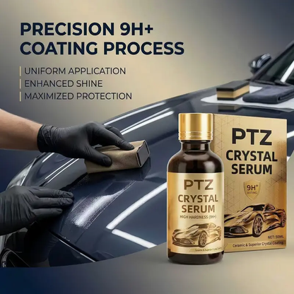 Crystal Serum 9H+ Ceramic Coating for Cars - 10X Harder Than Factory Paint, Ultra Hydrophobic Mirror Shine, Scratch & UV Protection, Long-Lasting Auto Detailing Kit