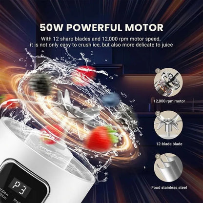 【💥Summer Sale Deals-50% OFF】Portable 15.22 Oz USB Rechargeable Personal Blender with LED Display🥤