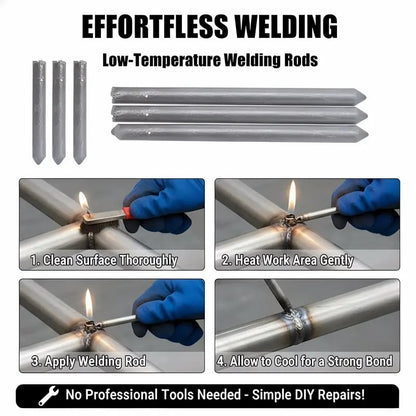 🔥 Low-Temperature Aluminum Welding Rods | Flux-Cored, Fast Melting for Metal Repair & Weld Filling