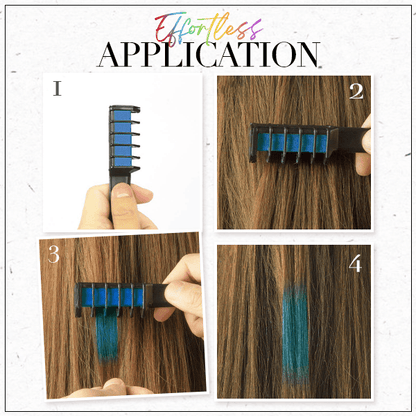 🌈HOT SALE 50% OFF – 10 Color Hair Chalk Comb Set | Instant Rainbow Hair Without Damage