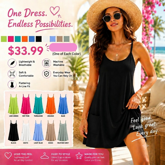 🔥Limited time offer🔥Womens Summer Sleeveless Mini Dress V Neck Spaghetti