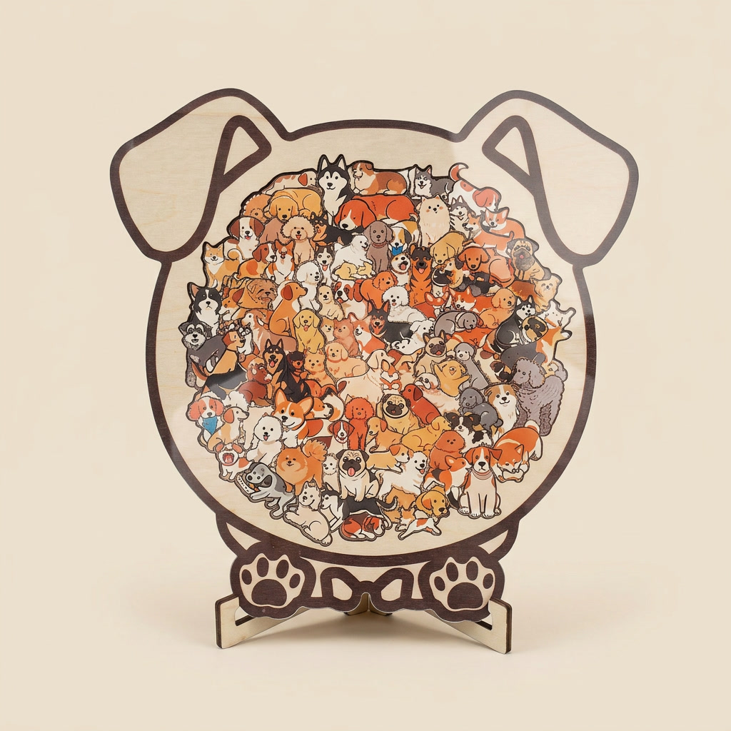 [🔥Best Seller] Mindful Wooden Animal Puzzle with Display Stand ✨ Perfect Gift for Cat Lovers