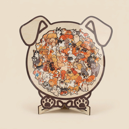 [🔥Best Seller] Mindful Wooden Animal Puzzle with Display Stand ✨ Perfect Gift for Cat Lovers