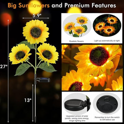 Solar LED Sunflower Lights-I can’t believe how much these upgrades my front porch and backyard area ❤️❤️