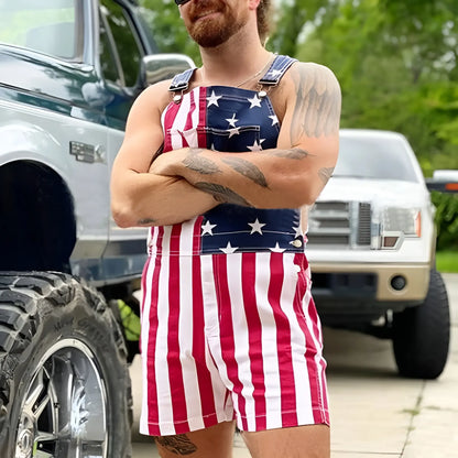 🔥Last Day Sale 49%🔥American Flag Unisex Overalls Shorts