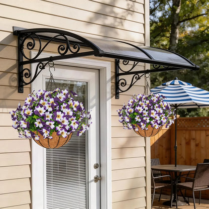 1 Faux Crepe Myrtle Hanging Baskets – UV Resistant Artificial Flower Planters with Coconut Liner & Metal Chain