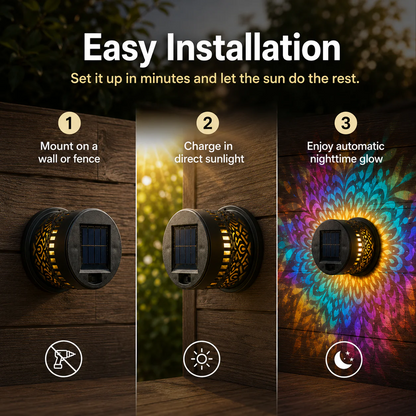✨🔥Anniversary 30th Mandala Solar Wall Lamp – Magical Patio Night Ambience✨🛒