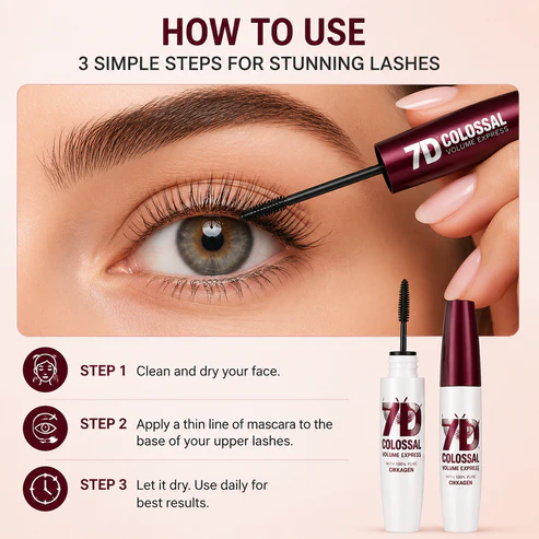 💖7D Waterproof Mascara 👀 Long, Curled & Fuller Lashes All Day ✨