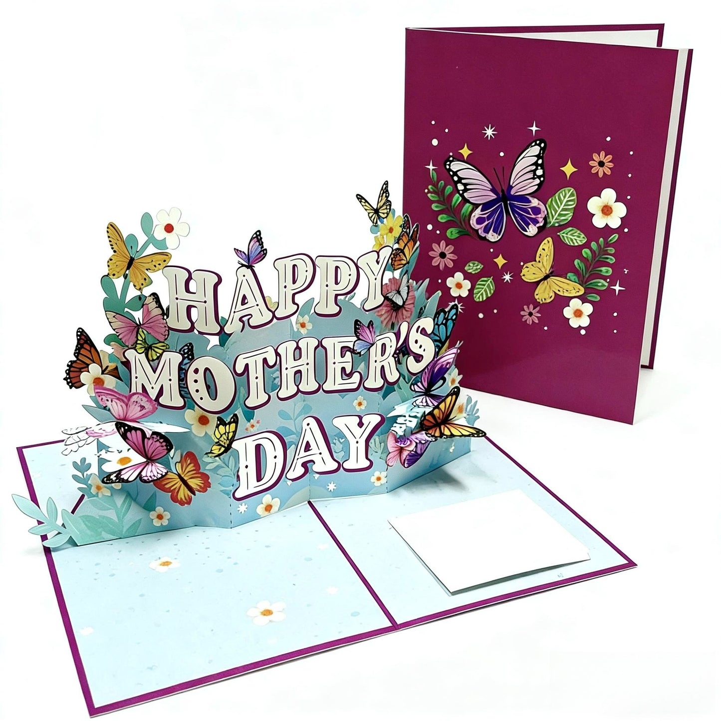 🌸Flash Sale-50% Off🔥Surprise Mom with a 3D Butterfly Floral Garden Pop-Up Card