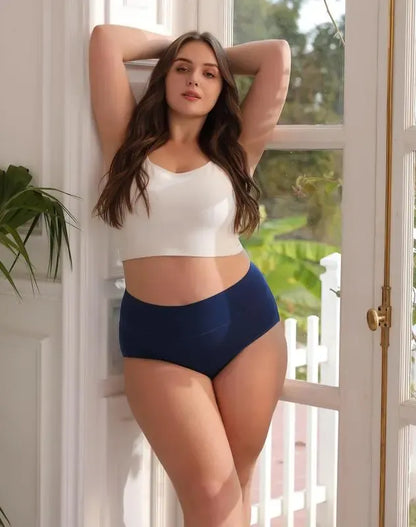 Women's Plus Size High Waisted Briefs 4-Pack