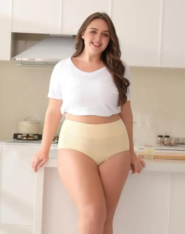 Women's Plus Size High Waisted Briefs 4-Pack