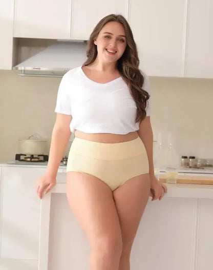 Women's Plus Size High Waisted Briefs 4-Pack