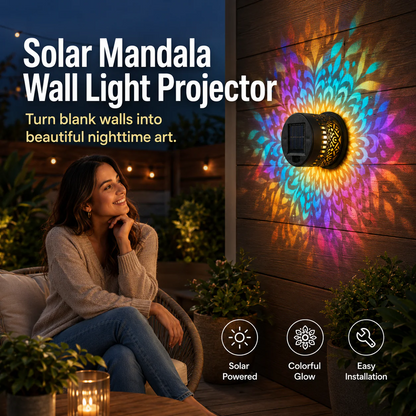 ✨🔥Anniversary 30th Mandala Solar Wall Lamp – Magical Patio Night Ambience✨🛒