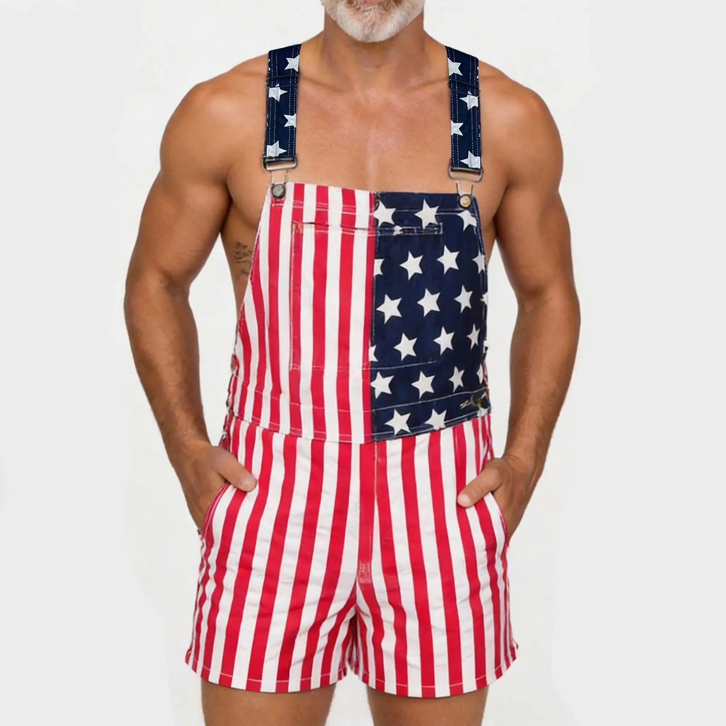 🔥Last Day Sale 49%🔥American Flag Unisex Overalls Shorts