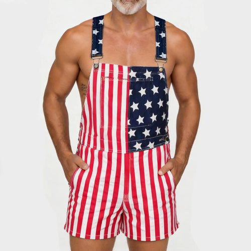🔥Last Day Sale 49%🔥American Flag Unisex Overalls Shorts