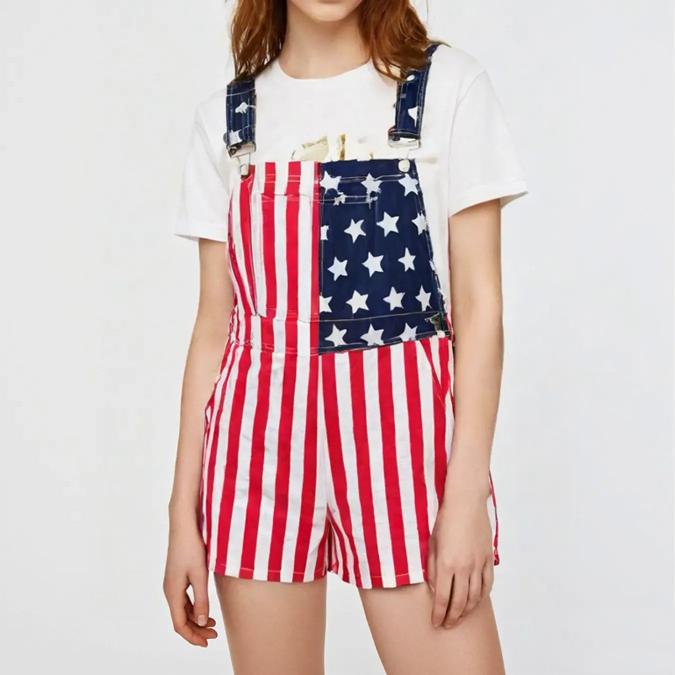 🔥Last Day Sale 49%🔥American Flag Unisex Overalls Shorts