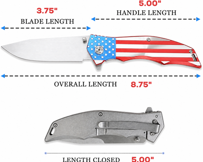 USA American Flag Patriotic Pocket Knife