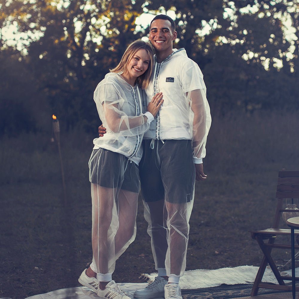 White Mesh Insect Protection Jacket | Lightweight Bug Barrier Outdoor Hoodie+Pant