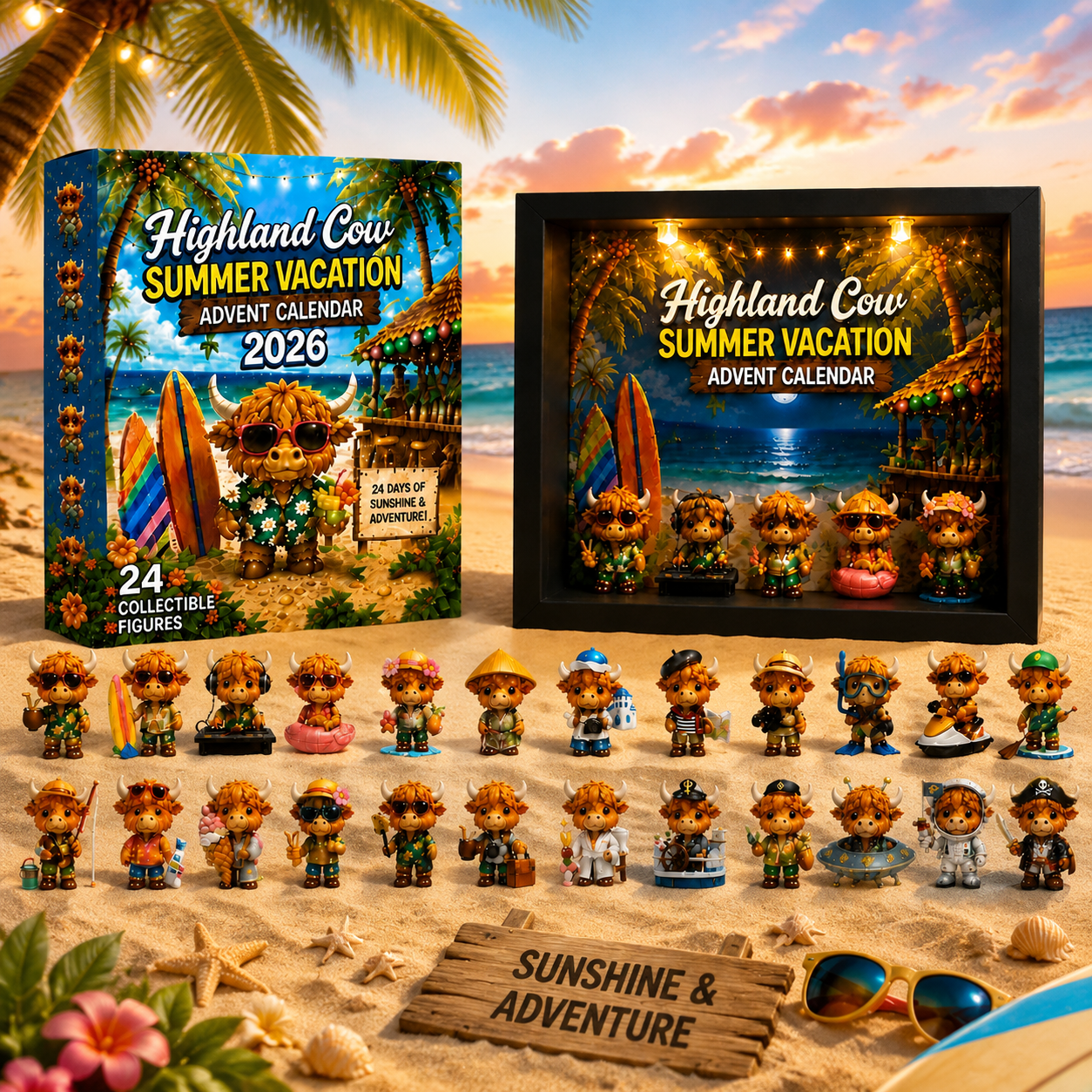 💥Hot Selling Surprise🐮Highland Cow Summer Vacation Advent Calendar 2026