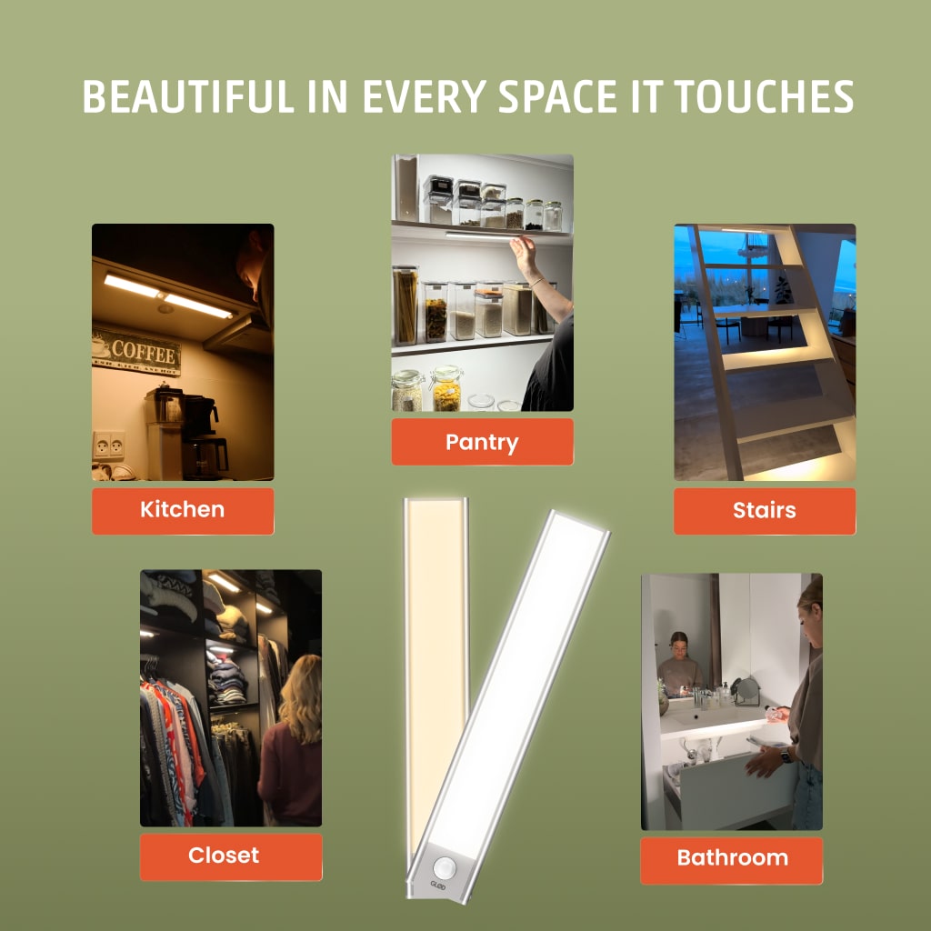 🏠HOT SELLER — Wireless Magnetic Motion Sensor Light Bar For Closets, Stairs & Hallways