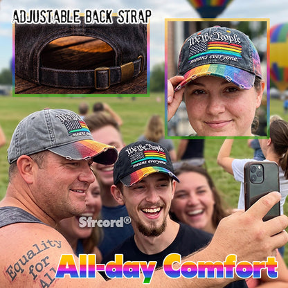 🌈Rainbow Freedom Pride Distressed Cap