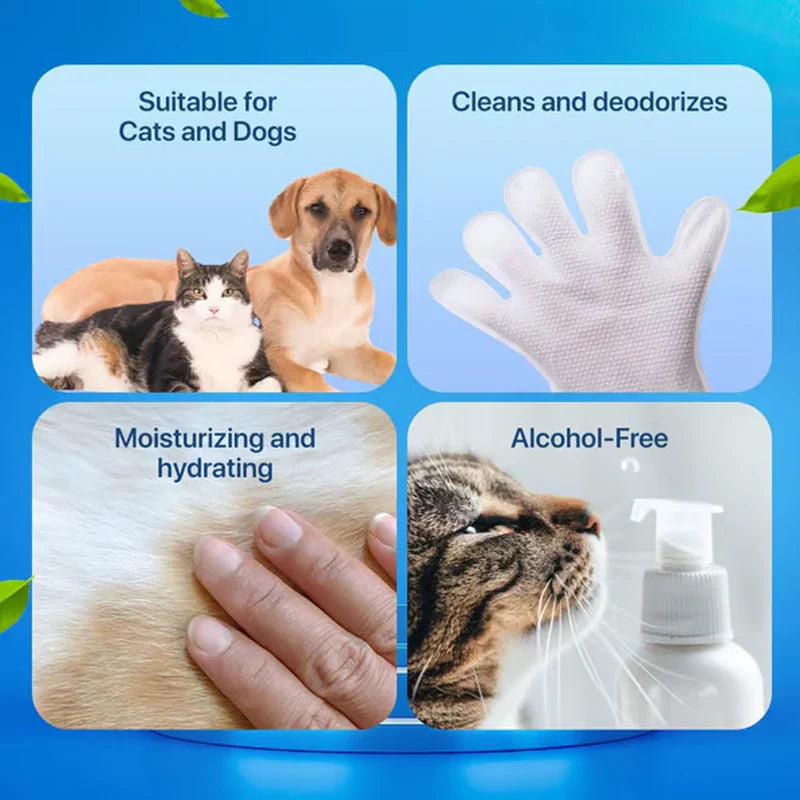 🔥Summer Solstice Limited Special Offer 40% Off！-Rinse-Free Pet Cleaning Deodorizing Gloves