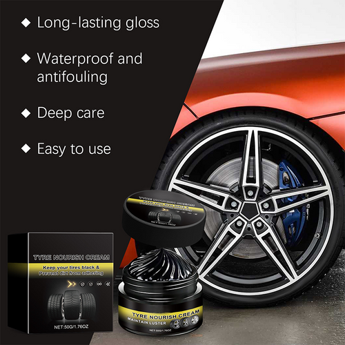🥳 2026 HOT SALE💞Car Tire Care Wax - Anti-Cracking, UV Protection & Restores Deep Black Gloss | Safe on Rubber, No Harsh Chemicals, 50g