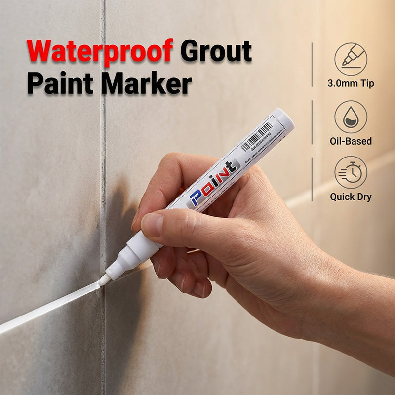 ✨One Marker, Endless Uses – Waterproof, Fade-Proof Paint Pen for Tires, Shoes, Cups & Tile Grout✨