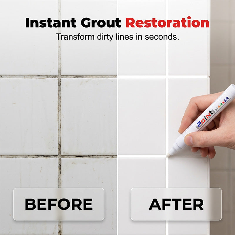 ✨One Marker, Endless Uses – Waterproof, Fade-Proof Paint Pen for Tires, Shoes, Cups & Tile Grout✨