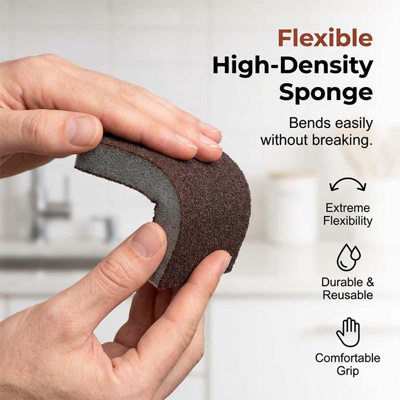 🧽🔥2026 HOT SALE🍳Emery Sponge Scrubber – Removes burnt grease & rust instantly. Flexible & durable, ergonomic handle. A heavy-duty cleaning essential. 🍳✨