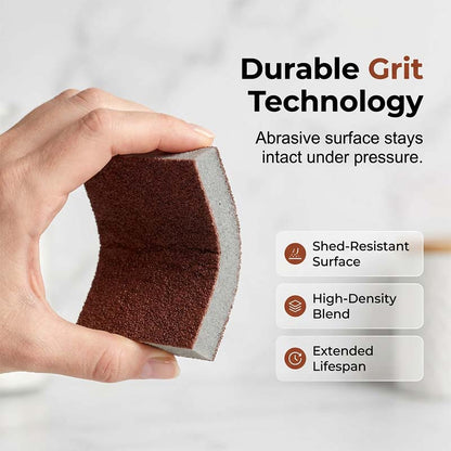 🧽🔥2026 HOT SALE🍳Emery Sponge Scrubber – Removes burnt grease & rust instantly. Flexible & durable, ergonomic handle. A heavy-duty cleaning essential. 🍳✨