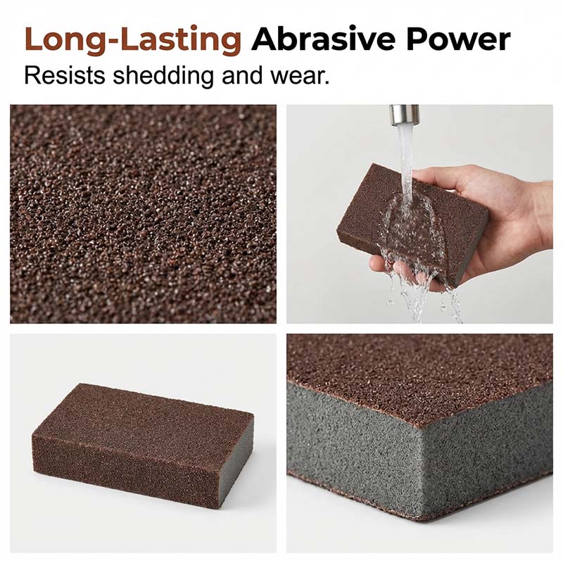 🧽🔥2026 HOT SALE🍳Emery Sponge Scrubber – Removes burnt grease & rust instantly. Flexible & durable, ergonomic handle. A heavy-duty cleaning essential. 🍳✨