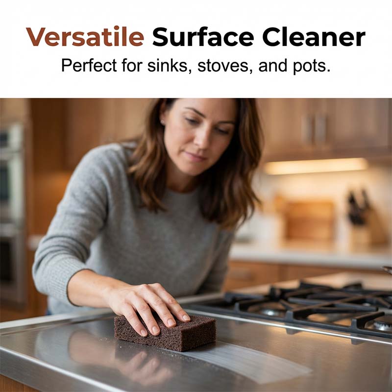 🧽🔥2026 HOT SALE🍳Emery Sponge Scrubber – Removes burnt grease & rust instantly. Flexible & durable, ergonomic handle. A heavy-duty cleaning essential. 🍳✨