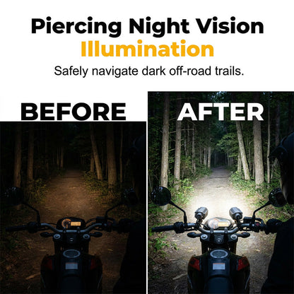 Second one is 50% OFF💥Universal Motorcycle LED Spotlight Dual Color Auxiliary Driving Light