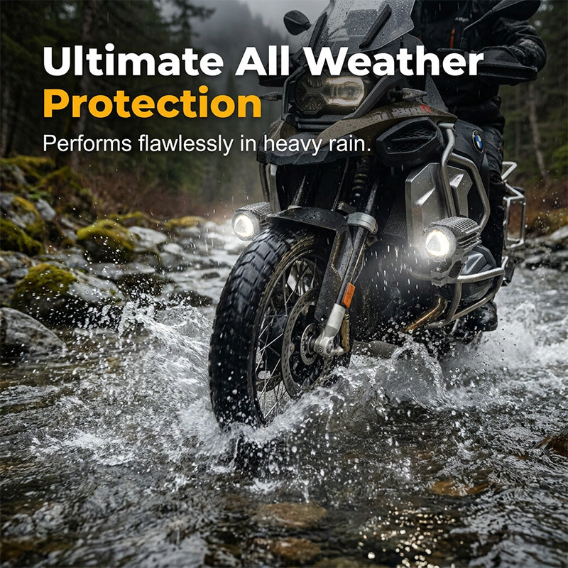 Second one is 50% OFF💥Universal Motorcycle LED Spotlight Dual Color Auxiliary Driving Light
