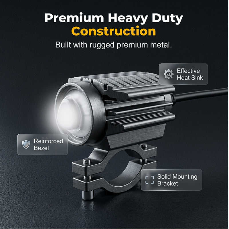 Second one is 50% OFF💥Universal Motorcycle LED Spotlight Dual Color Auxiliary Driving Light