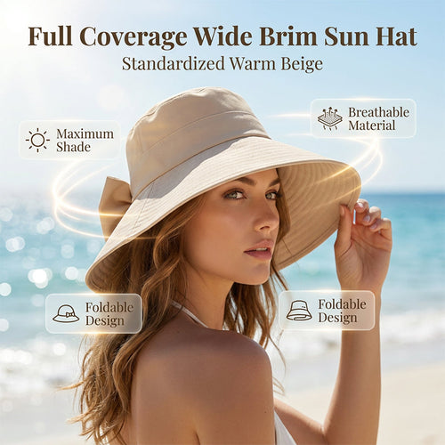 🔥 2026 Hot Sale 💖 Women's Bowknot Wide-Brim UV Protection Sun Hat