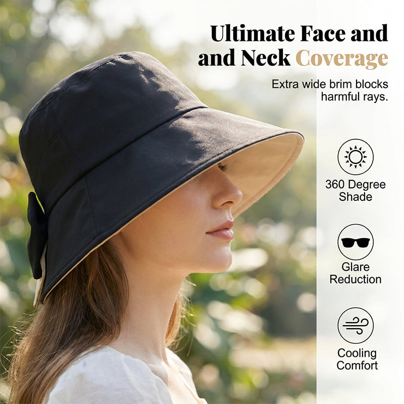 🔥 2026 Hot Sale 💖 Women's Bowknot Wide-Brim UV Protection Sun Hat