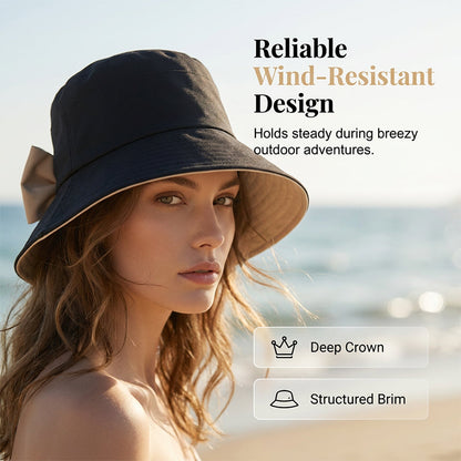 🔥 2026 Hot Sale 💖 Women's Bowknot Wide-Brim UV Protection Sun Hat